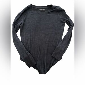 Abercrombie & Fitch Long Sleeve Crewneck Sweater Bodysuit Black Size XL